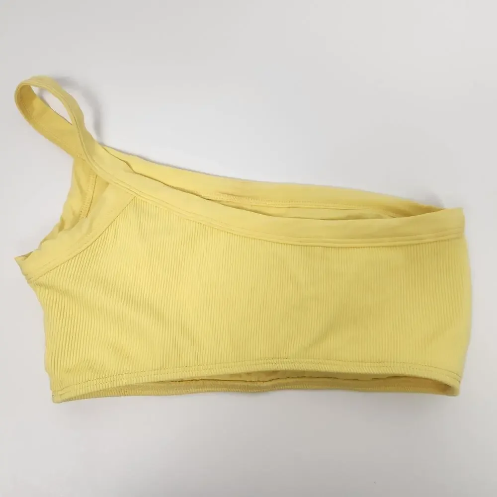 L*Space Axel Bikini Top in Yellow Size Small One Shoulder NWT